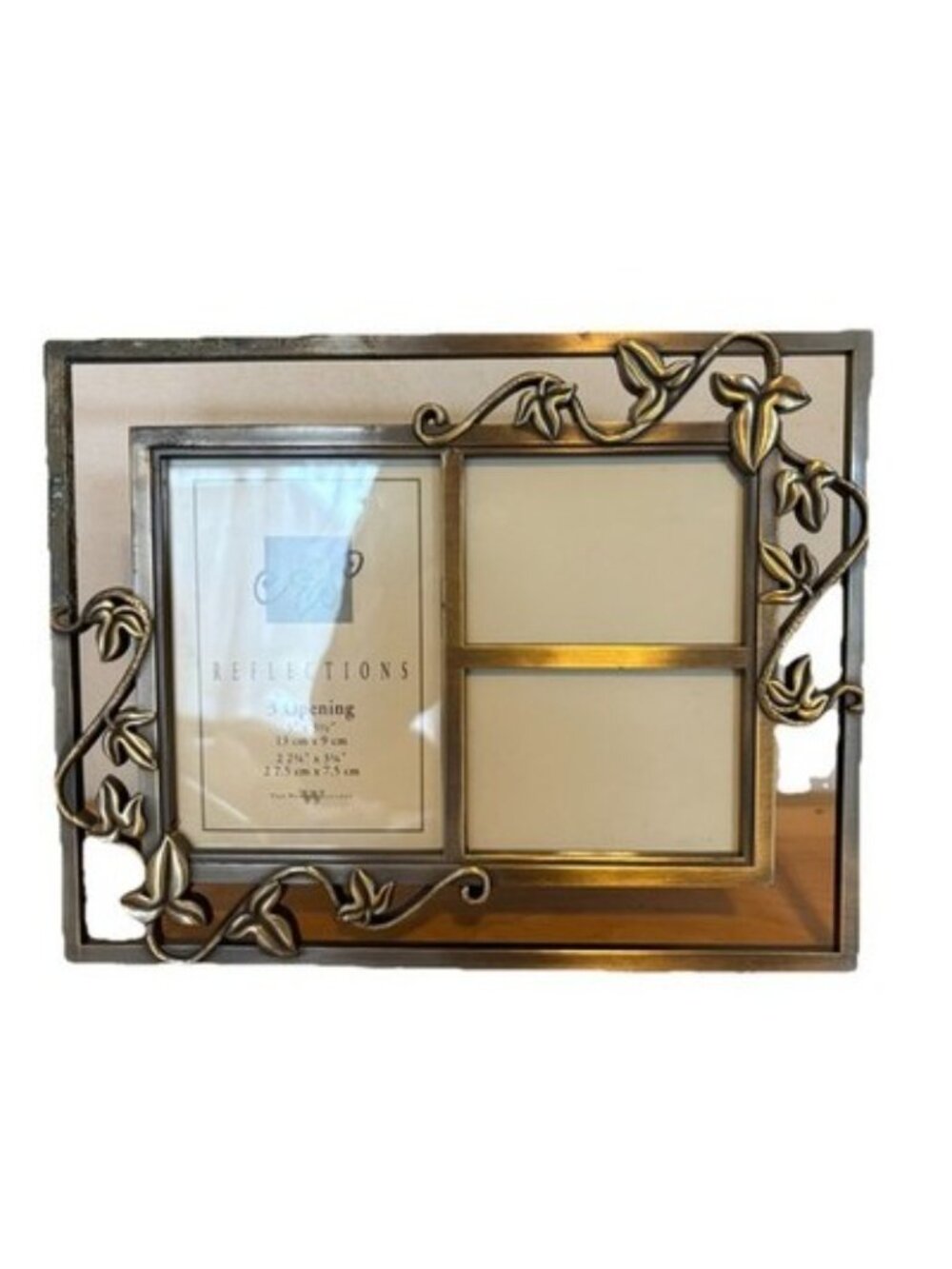 Brass Collage Frame 9 1/2” X 7 1/2” Horizontal Or Vertical vines 2.5X3 and 3.5X5 - Picture 5 of 6